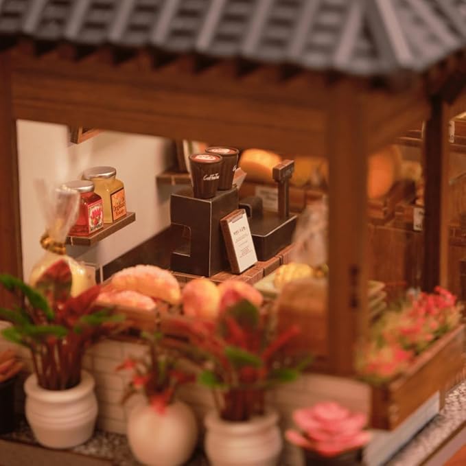 Anavrin Book Nook Ikseon-Dong Hanok Bakery Miniature House 3D Booknook for Adults, Teens and Book Lovers, Library Decor, Creative Gift for Family, Friends, and Elderly