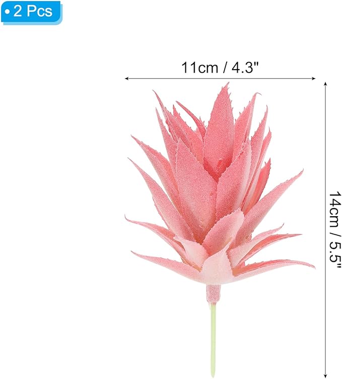 PATIKIL Small Artificial Succulents Plants, 2 Pack Unpotted Faux Succulent Picks Fake Succulent for Home Landscape Decoration, Pink