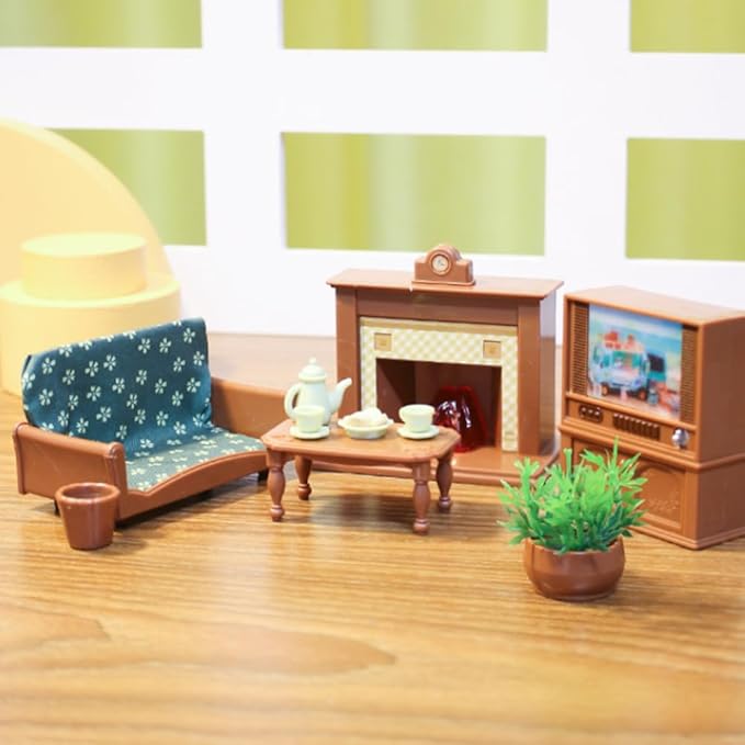 2 Sets Dollhouse Furniture Set, Miniature Furniture Mini Doll House Accessories Decoration Mini Piano Mini Sofa for Dollhouse Decor Home Scene Accessories Ornament Table Craft Display