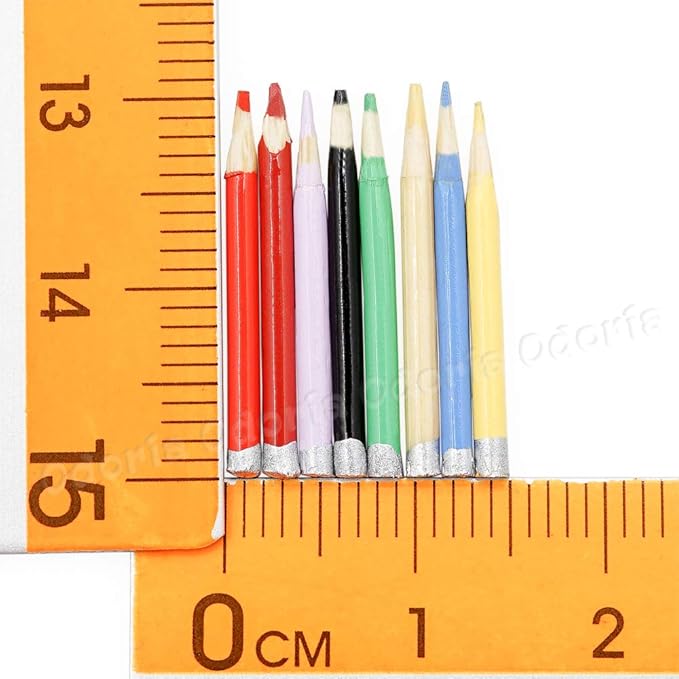 Odoria 1/12 Miniature Colored Pencils and Clipboard Dollhouse Decoration Accessories