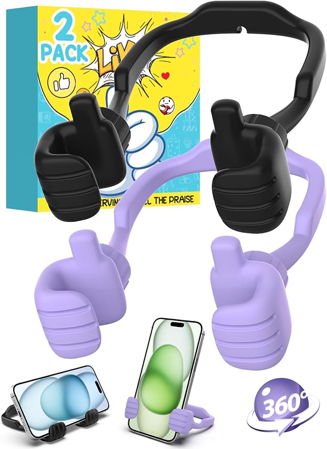 Stocking Stuffers for Teens Girls Boys Adults Cell Phone Stand: UPGRADE Adjustable Thumbs Up Lazy Phone Holder for Desk Cool Gadgets Fun Birthday Gift Ideas for Kids Teenager Women Gifts for Christmas