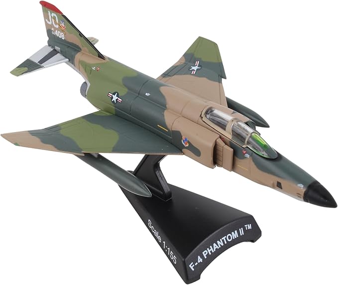 Daron F-4 Phantom II™ Southeast Asia Camo Die-Cast Model – 1:155 Scale Supersonic Fighter-Bomber Replica with Display Stand, Highly Detailed, 4.9” Length x 3.2” Wingspan, Adult Collectible Ages 14+