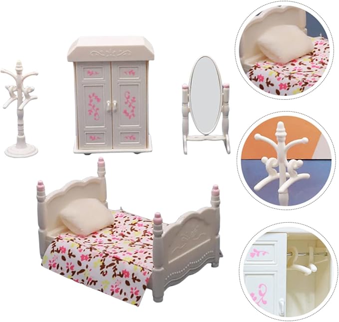 Milisten 1Set Miniature Bedroom Furniture Wear Resistant Dollhouse Decor for DIY Crafts Home Decor and House Accessories for Bedroom Ornamentation and Present Giving