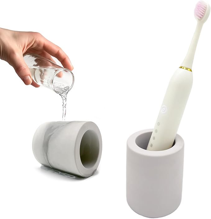 DiatZeno Mini Toothbrush Holders for Bathrooms - Diatomite Quick-Dry Organizer, Compact Portable Toothbrush Holder for Countertop, Shower & Travel Storage