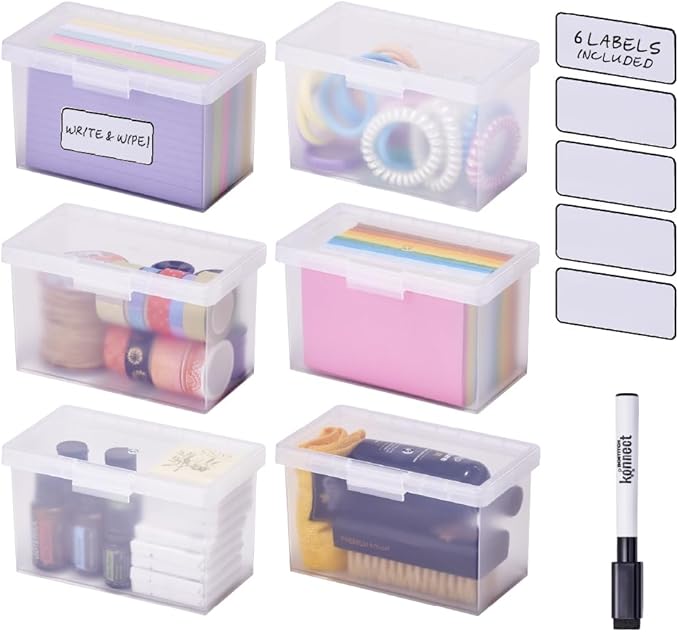 Bostitch Konnect Nest Clear Boxes, Stacking, Index, 6 Pack