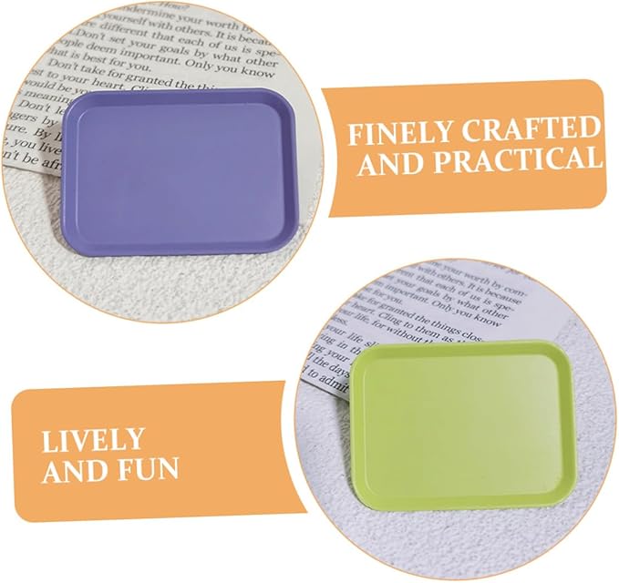 4Pcs Nordic Style Miniature Dollhouse Trays Mini House Dish Decorations for Scene Layout Realistic Mini Plates for Pretend Play Dollhouse Food Tray Accessories
