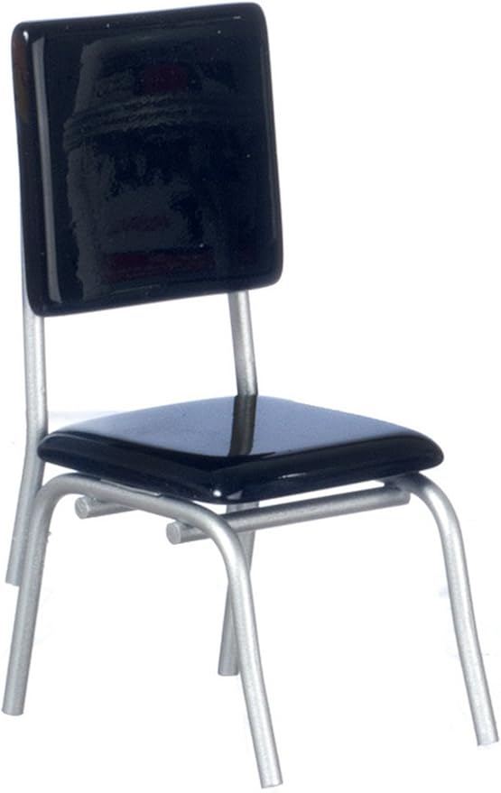 Dollhouse Miniature 1:12 Scale 1950's Style Black Chair #T5909