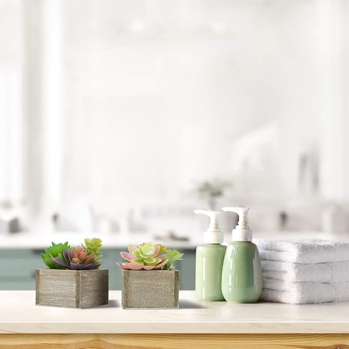 Mingfuxin Artificial Succulents in Pots, Artificial Plants for Home Decor Indoor, Faux Fake Succulents Desk Plants for Office Bathroom Room Decor, Set of 3