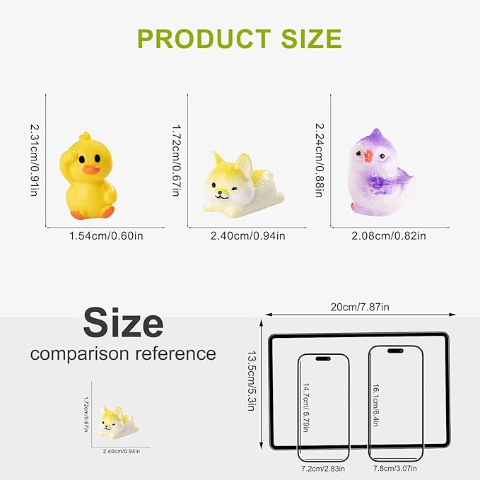 42 Pcs Mini Resin Animals Figures Animals Figurines for Desk Pets Charms, Animal Figurines, Cute Mini Animals for Decoration and Hiding