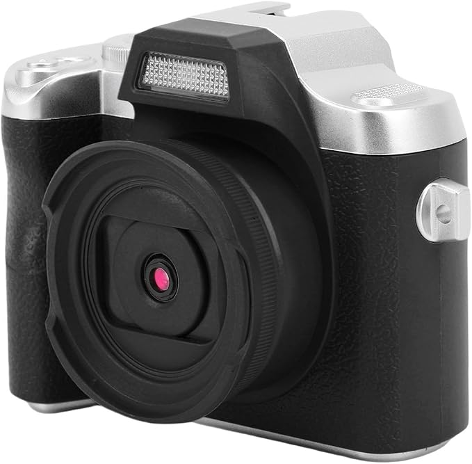 Zunate Mini Keychain Camera, 48MP HD Mini Retro Digital Camera, Portable Small Cameras Vintage Compact Micro Cameras, 1.54 inch HD Screen for Travel Study Recording (Black)