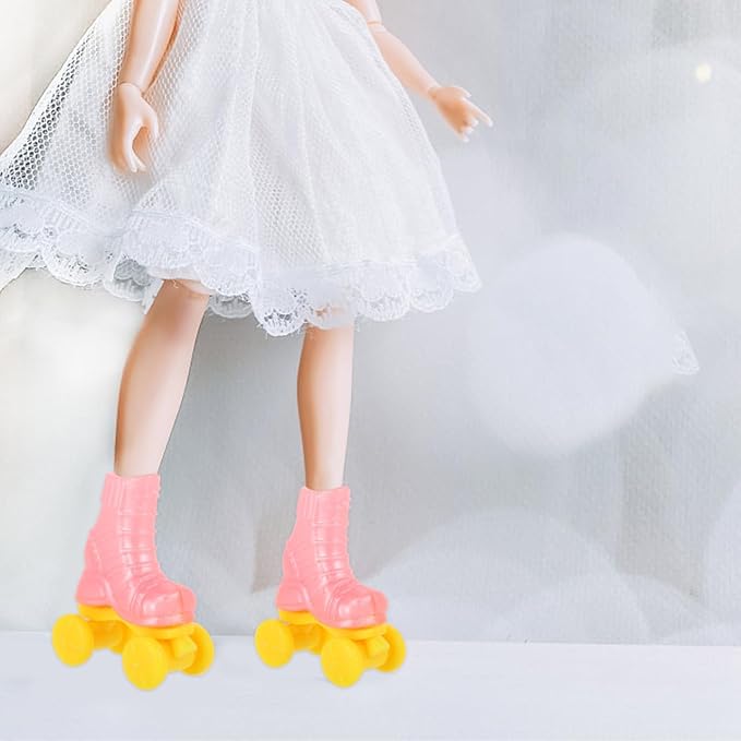 Gatuida Cute Doll Ice Skates 10pcs Mini Roller Skates DIY Decor for Dollhouse Miniature for Boys and Girls