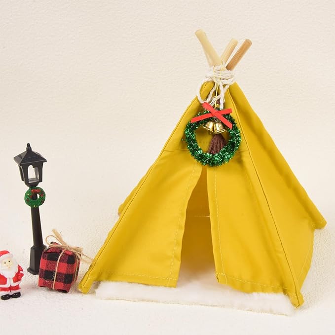 1:12 Dollhouse Camping Bed Tent, Mini Green Cloth Tent with Carpet, Miniature Outdoor Furniture Accessories for Bedroom,Patio and Garden for Teens & Adults