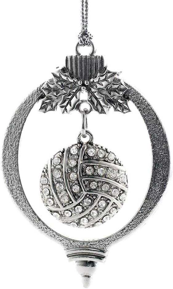 Inspired Silver - Volleyball - Silver Christmas Ornament - Unique Charm Christmas Tree Ornament - Holiday Hanging Decoration