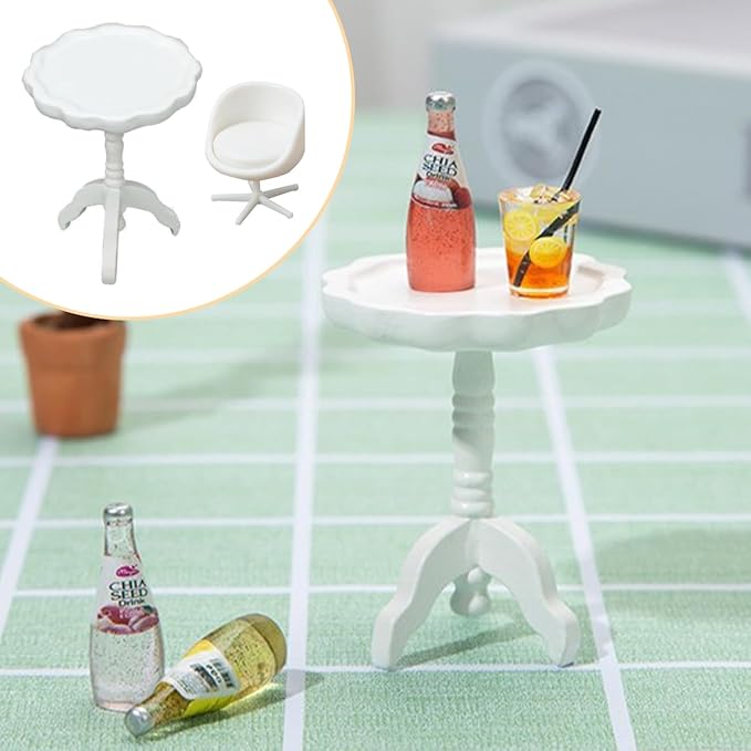 5 Pcs 1:25 Scale Miniature Classic European Style Armchair Set for Mini House Decor