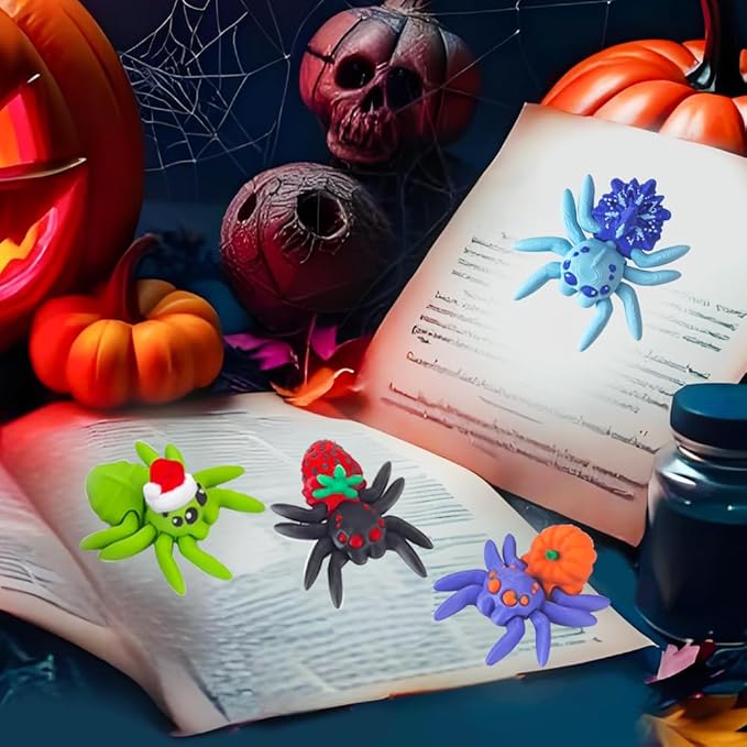 3D Printed Dragon Egg with 10 Unique Spiders,3D Printed Animals,Stocking Stuffers,Surprise Spider Set for Party Favors (Black-Red)