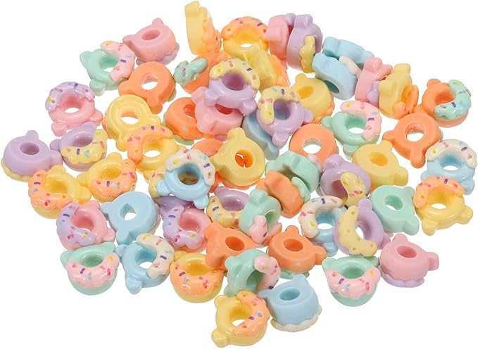 Mini Cute Donut Decor, Miniature Doll Food Crafts for Dollhouse & Landscape & Mini Kitchen & Micro Fairy Garden & DIY Craft Decorations(Light Colors, 100pcs)