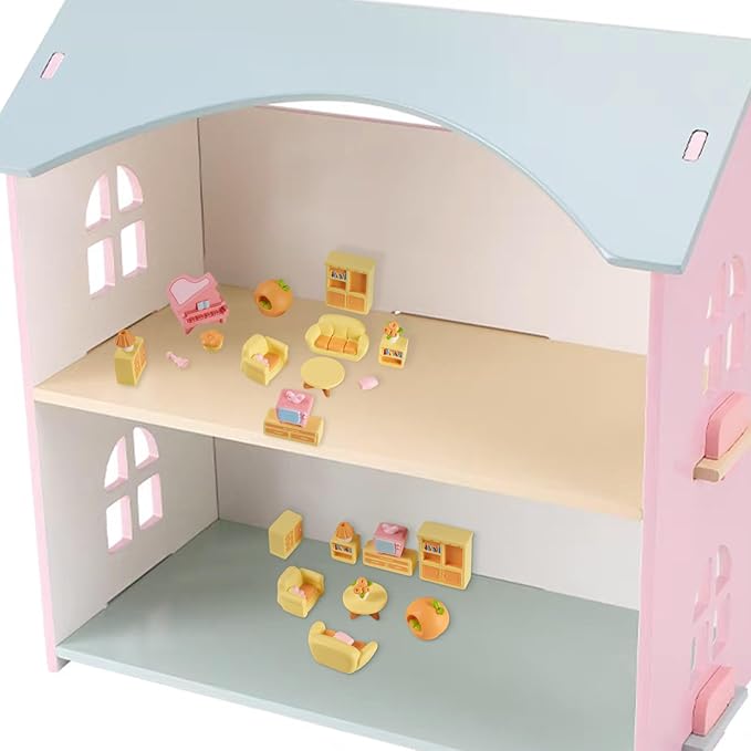 Craftdady 15pcs Furniture Miniature Set Sofa Table Cabinet Mushroom Micro Landscape Dollhouse Cute Figurines for Office Fairy Garden Home Decor Resin Collectibles Set