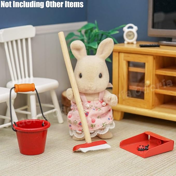 Odoria 1/12 Miniature Mop Bucket Cleaning Tools Dollhouse Decoration Accessories