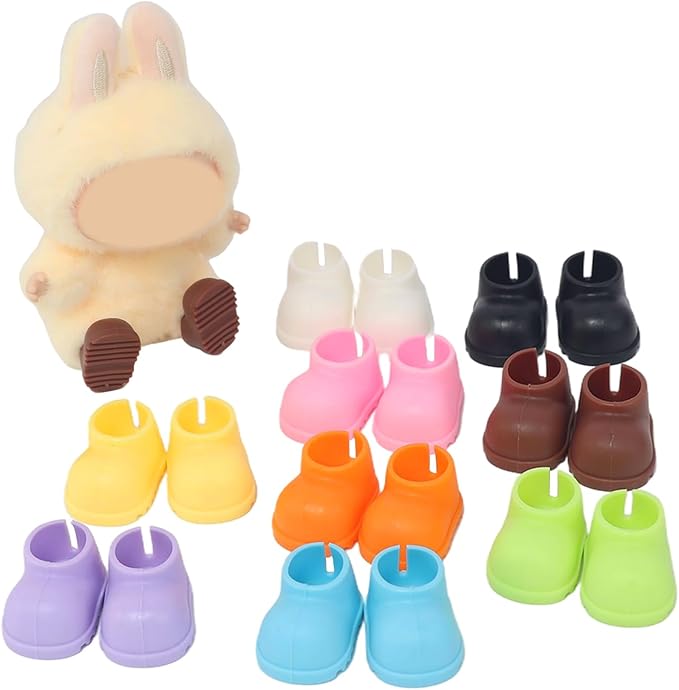 9 Pairs 17cm Doll Shoes, Plastic Mini Shoes for 17cm Dolls, Mini Finger Shoes, Clothing Accessory for 6.9 Inch Dolls