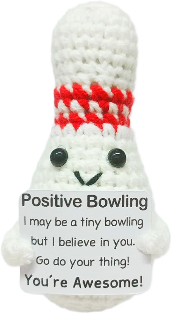 Zelaxeyi Mini Funny Crochet Bowling Ball Gift for Bowling Lovers, Birthday Gift for Men and Women Who Love Bowlings, Emotional Support Crochet