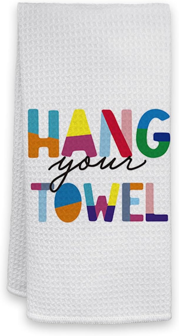 HIWX Kids Hand Towels, Toddler Bathroom Decor, Boho Colorful Hand Towels for Bathroom & Kitchen, 16×24 Inches (White2)