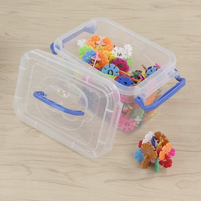 2 L Mini Plastic Storage Bin, Clear Storage Box Set of 6