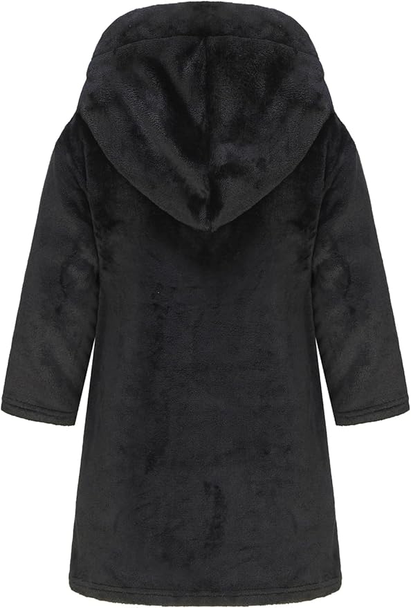 Boys Fleece Robe Hooded Toddler Soft Bathrobe Pajamas Sleepwear for Kids Girls 2-16 Years