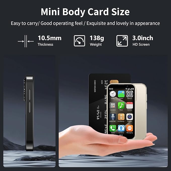 Mini 3G Smartphone Unlock, 3-inch high-Definition Touch Screen Dual SIM Card Dual Standby mini Phone, Portable Backup Compact Phone, Suitable for Students and Children as Gifts (pink 2GB+16GB)