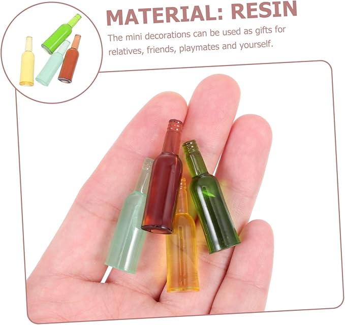 JOINPAYA 24pcs Miniature Wine Bottles Resin Ornaments for Dollhouse Decorations Mini House Accessories for Boys and Girls Playrooms Living Room and More
