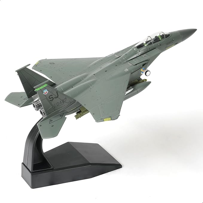 Classic American F-15E Strike Eagle Fighter 89-0487 Pre-Build Model Kits 1:100 Aircraft Alloy Diecast Airplane Military Display Model Aircraft for Collection or Gift