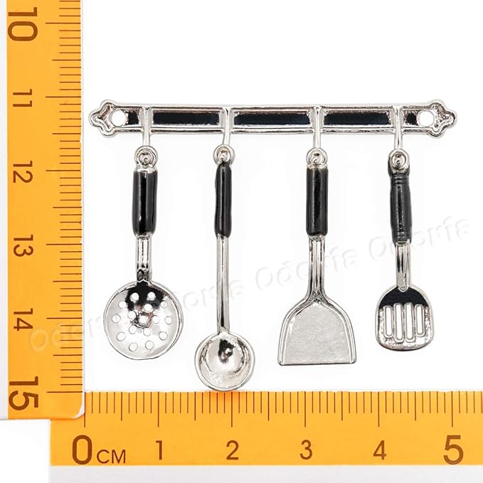 Odoria 1/12 Miniature Kitchen Utensils Dollhouse Decoration Accessories, Silver