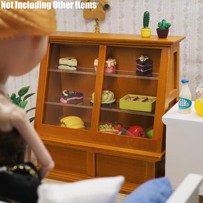 Odoria 1/12 Miniature Bakery Display Dollhouse Furniture Accessories, Brown