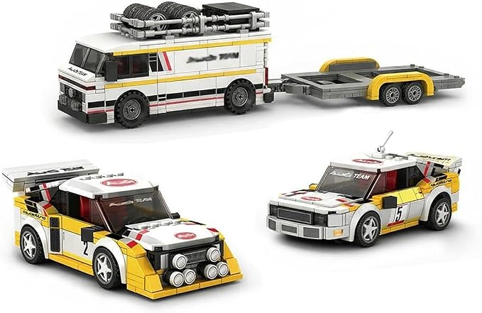 Au S1 WRC Rally Team 3-in-1 Race Cars Building Sets for Adults, 1:32 Scale Speed Wheels Champions Model Sports Cars with Trailer, Ideal Gifts for Men & Collectors (1362 PCS)