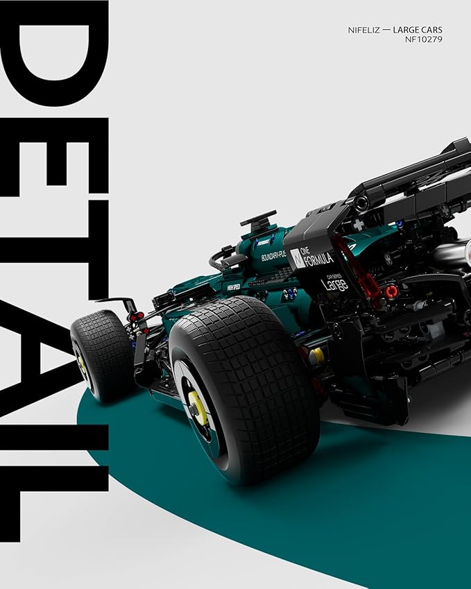 Nifeliz AM24 Formula 1 Racing Car Building Set, 1:8 Scale Collectible Set for Adults, Authentically Detailed Build and Display Model for Home or Office Décor (2351PCS, NF10279)