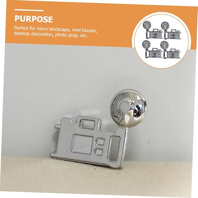 QUMIIRITY 4pcs Miniature Retro Camera Model for Dollhouse Creative Decorative Accessories for Mini House Realistic Photography Props for Landscapes and Room Decor