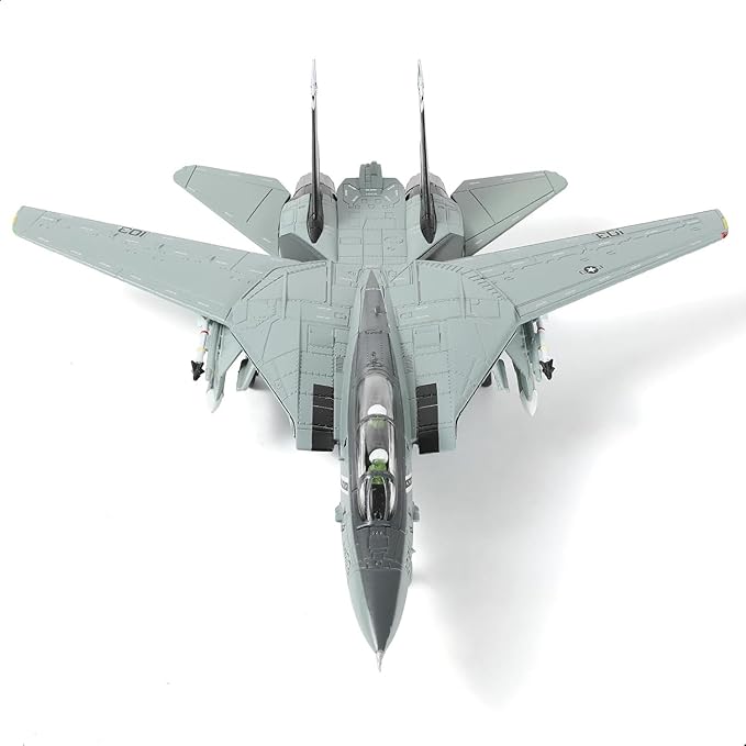 1/100 F-14B Santa Cats Fighter Model VF-103 Jolly Rogers Tomcat Christsmas Painting Pre-Built Jet Aircraft Fighter Alloy Metal Diecast Plane Model with Display Stand Collection Gift for Adult