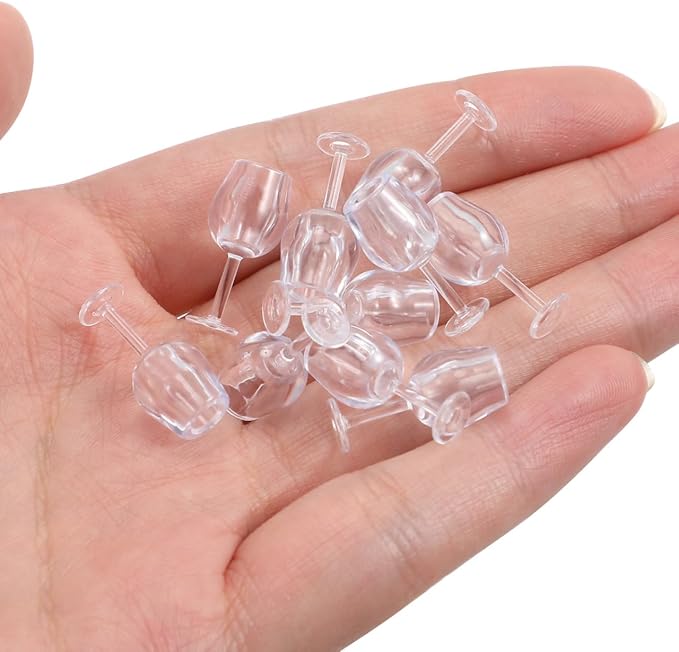 10Pcs Miniature Dollhouse Wine Glasses - 1:12 Scale Plastic Tiny Wine Glasses for Dollhouse Kitchen Decor Photography Props