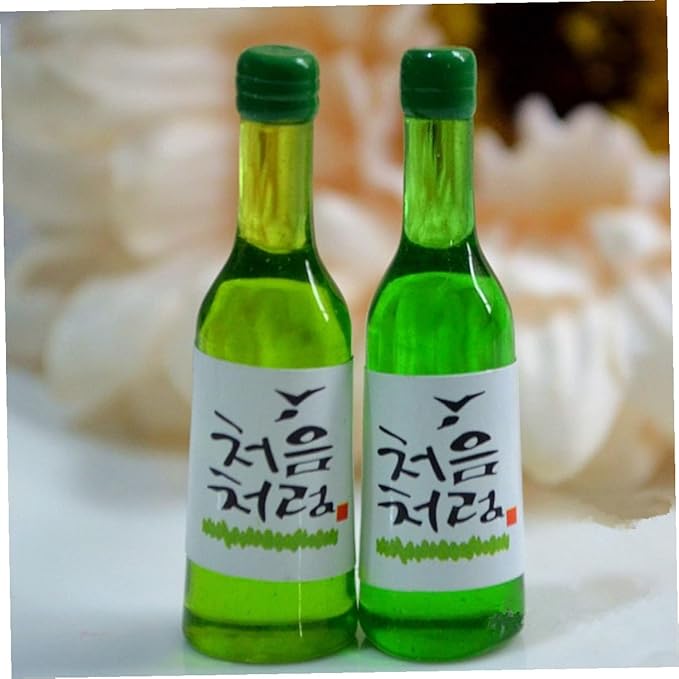 ifundom 12pcs Mini Korean Rice Wine Bottle Models Miniature Bottles for Dollhouse Kitchen Scale Diorama Decor Accessories