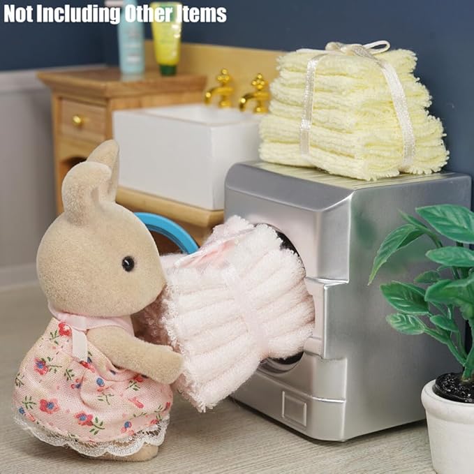 Odoria 1/12 Miniature Bathroom Towels Dollhouse Accessories Decoration, Pink