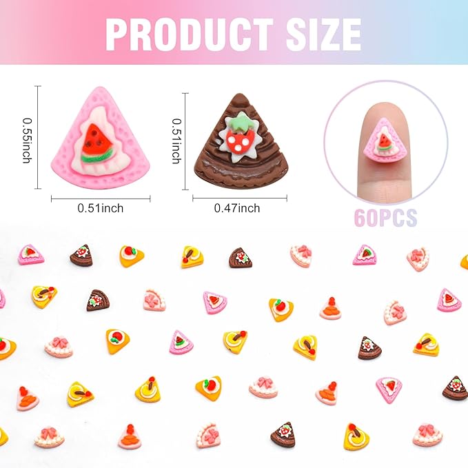 100 Pieces Mini Cake for Dollhouse Miniatures Mini Food for Crafts Tiny Resin Things for Dollhouse Mini Kitchen Micro Landscaping Decoration