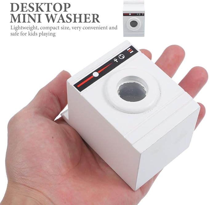 Toyvian Dollhouse Washing Machine Mini Cloth Washer Dryer Model Minihouse Laundry Machine Miniature for Dollhouse Furniture Accessories