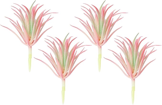 PATIKIL Artificial Succulent Plants, 4 Pack Small Fake Plants Faux Succulents Plant Unpotted for Home Garden Decoration, Pink