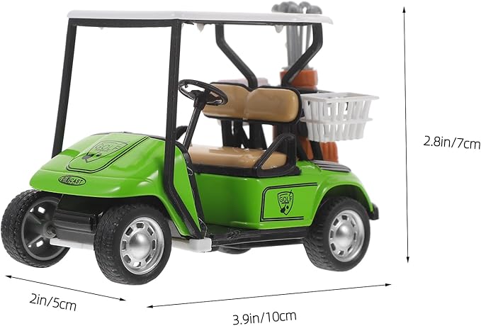 LOGOFUN Mini Golf Cart Miniature Golf Cart Model Toy 1:36 Scale Golfcart Pullback Vehicle for Dollhouse Cake Toppers Decorations - Green