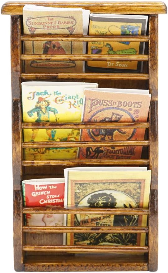 Odoria 1/12 Miniature Magazine Holder Dollhouse Decoration Accessories, Brown