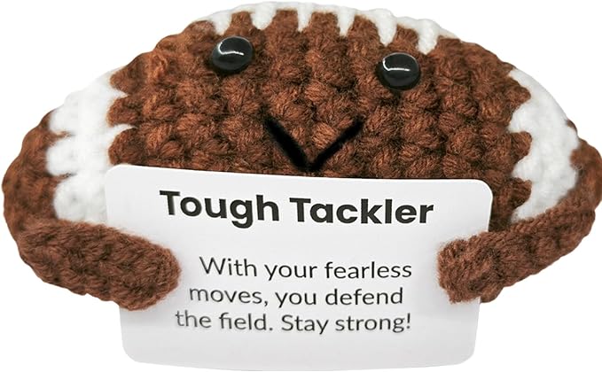 Handmade Crochet Football for Football Lovers!Birthday Gift for Fans and Friends,Emotional Support Gifts for Footballs Enthusiast,Custom Gifts for Men and Women Ball Players