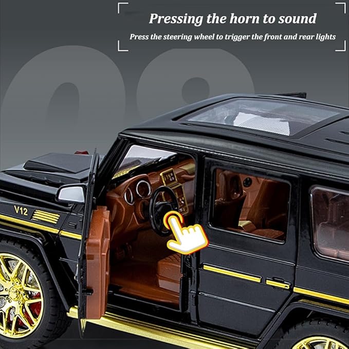 EROCK 1/24 Die-Cast Car Model Collectible Benz G63 AMG Model Car with Lights and Sound, Alloy Pull Back Toy car Toy Vehicle for Adult Boys Girls Gift