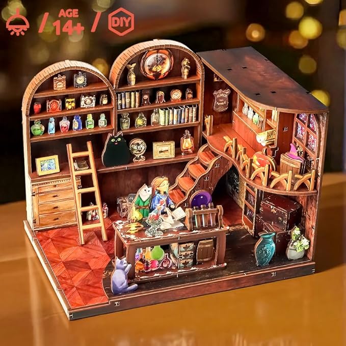 DIY Miniature Dollhouse Kit, Tiny House Kits with Furnitures, Mini House Making Kit to Build for Adults, Hobby Craft Gift for Christmas Day, Magic Labs