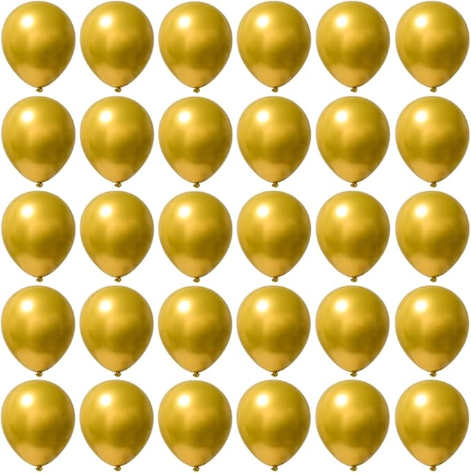 5 inch Metallic Gold Balloons, 100 pcs Thick Chrome Gold Latex Party Balloons (Metallic Gold)