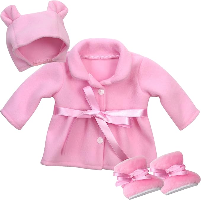 Sophia's Winter Coat, Hat and Boots Set for 15'' Dolls, Light Pink