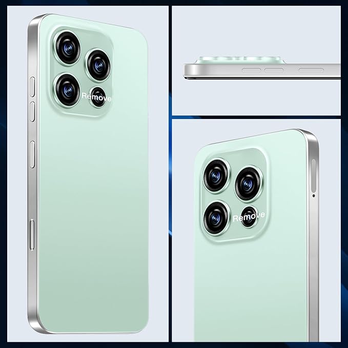 JQAKP 16PROMA X 5G Phone,Smartphone Unlocked Cell Phone 16GB+512GB/6.99“ HD Screen Display/68MP+108MP Camera/7000 mAh, Dual SIM Card/Face Unlock/Fingerprint Button Unlock (Cyan)